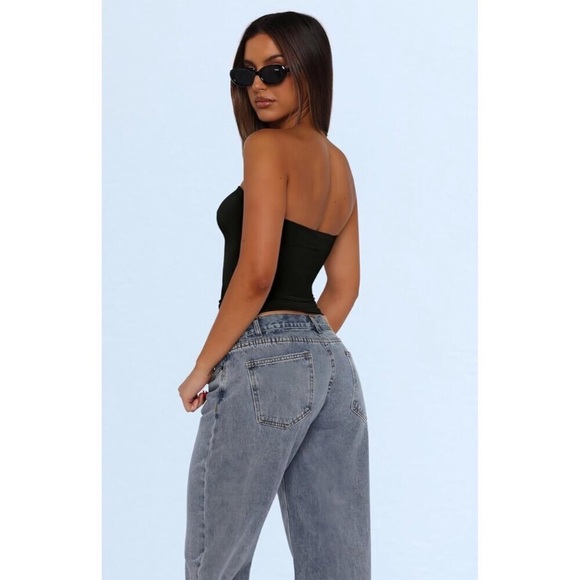 Women Slim Fit Crop Tops Going Out Strapless Tank Top - Picture 4 of 5